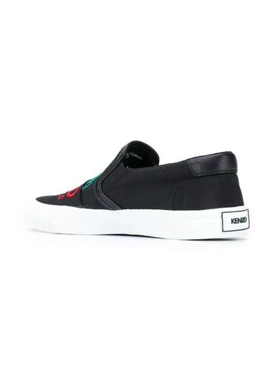 Shop Kenzo K-skate Tiger Slip-on Sneakers In Black