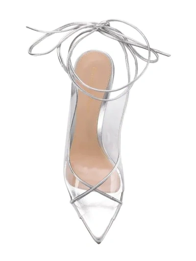 Shop Gianvito Rossi Ankle Lace-up Sandals In Metallic