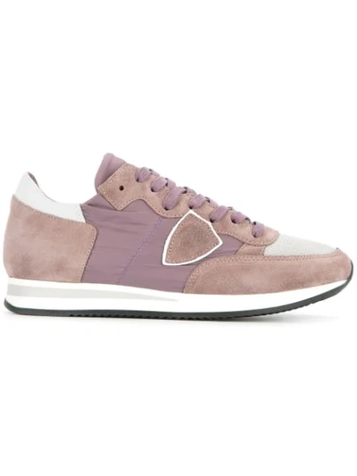 Shop Philippe Model Paneled Sneakers - Pink