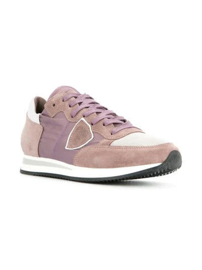 Shop Philippe Model Paneled Sneakers - Pink