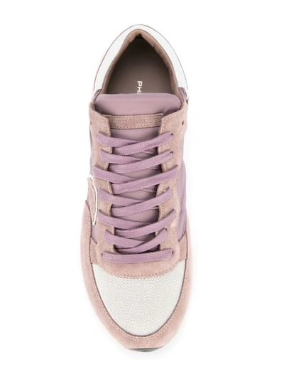 Shop Philippe Model Paneled Sneakers - Pink