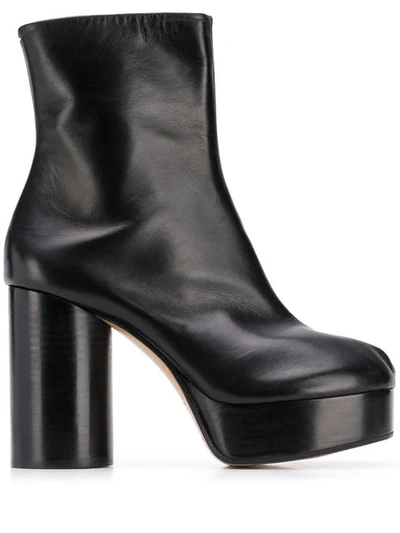 Shop Maison Margiela Tabi Platform Ankle Boots In Black