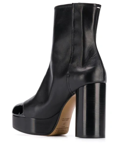 Maison Margiela Tabi Platform Leather Boots In Black | ModeSens