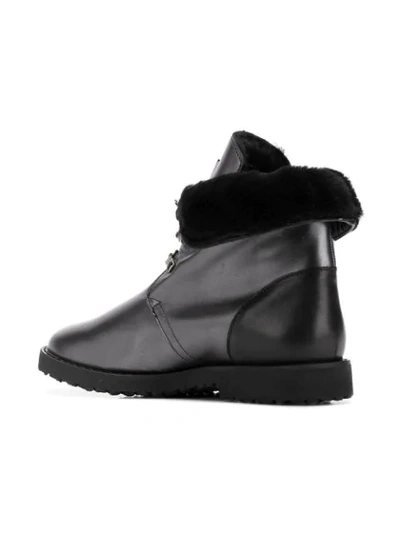 Shop Hogl Fur Lining Ankle Boots In Grey