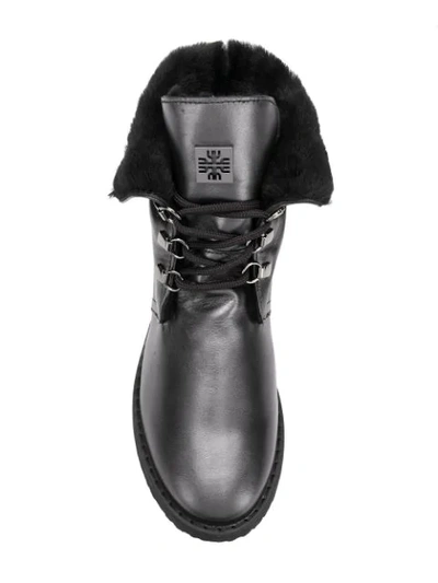 Shop Hogl Fur Lining Ankle Boots In Grey