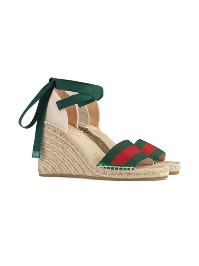 Shop Gucci Beach Wedged Sandals - Brown