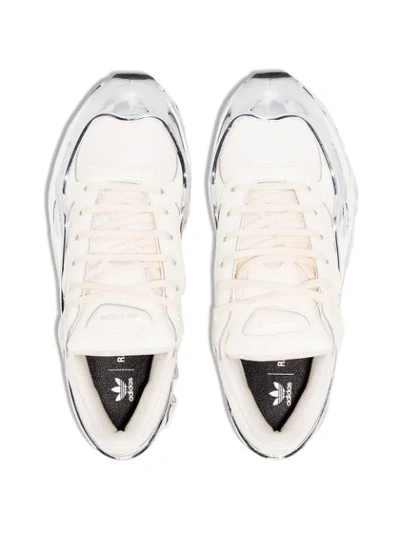 ADIDAS BY RAF SIMONS CREAM AND SILVER RS OZWEEGO SNEAKERS - 白色