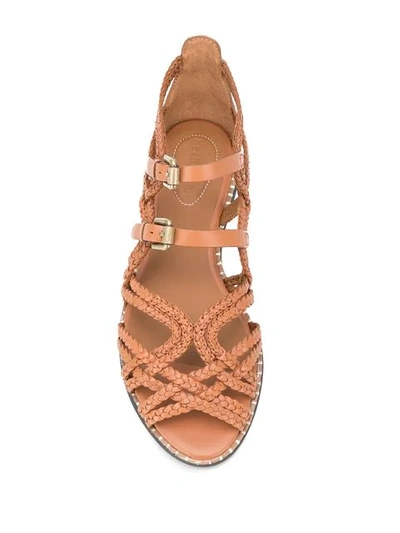 Shop See By Chloé Braided Strappy Sandals In Brown