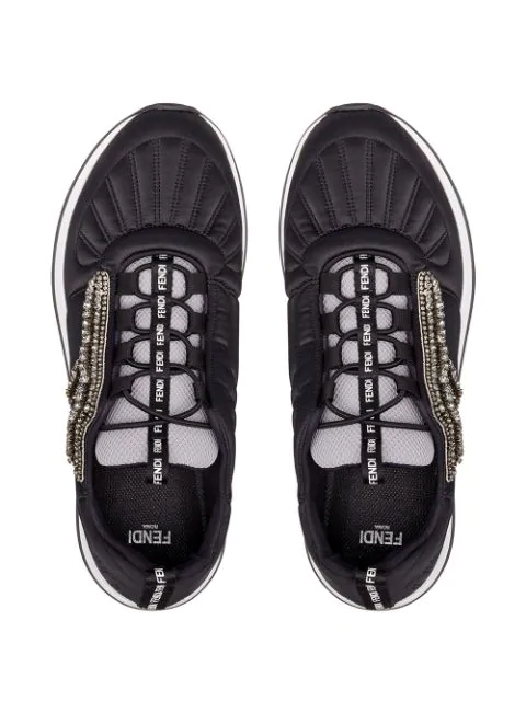 fendi embellished satin sneakers