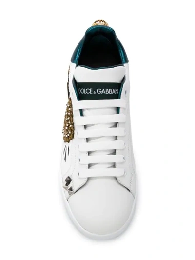 Shop Dolce & Gabbana Appliqué Patch Portofino Sneakers In White