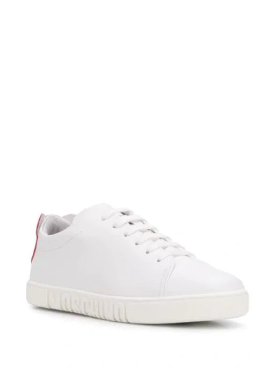 Shop Moschino Teddy Patch Sneakers In White