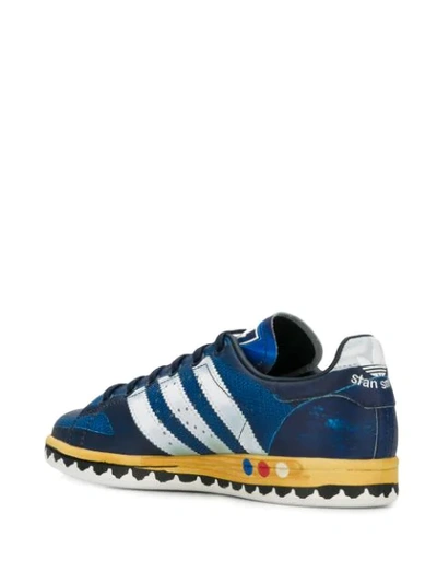 Shop Adidas Originals Stan Smith Printed Sneakers In Blue