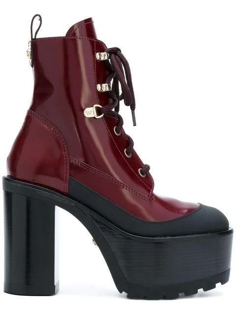 versace lace up boots