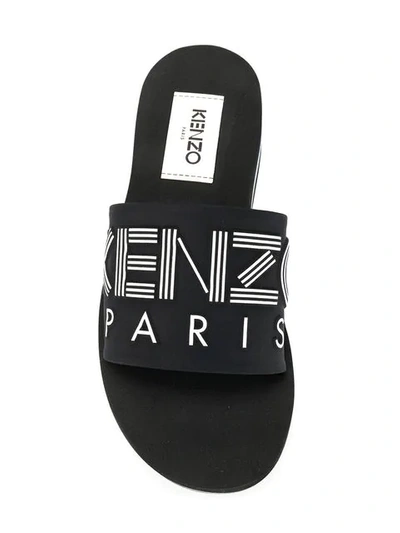 Shop Kenzo Logo Sliders In Black