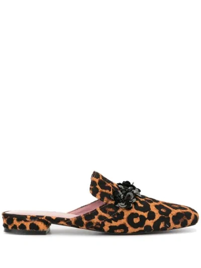 Macgraw Margot Leopard Print Slip-on Loafers In Brown