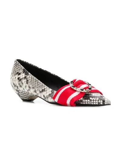 Shop N°21 Snakeskin Effect Pumps In Grey