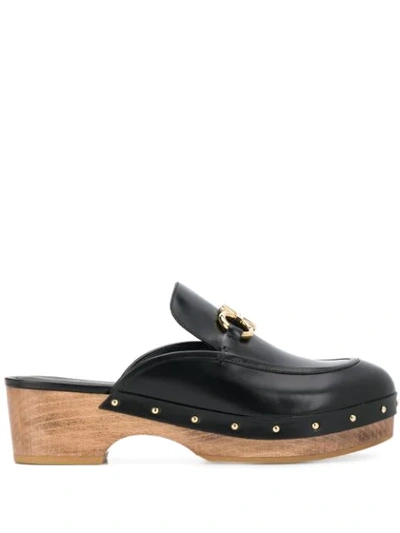 SALVATORE FERRAGAMO CLEOME MULES - 黑色