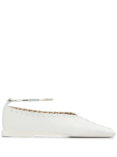 Shop Jil Sander Ballerina Shoes - White