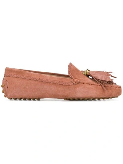 Shop Tod's Tassel Gommino Loafers In Pink