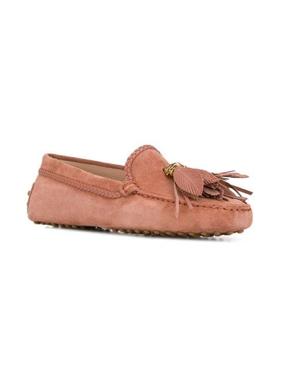 Shop Tod's Tassel Gommino Loafers In Pink