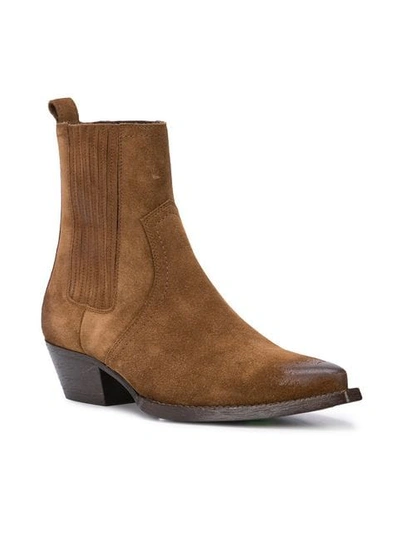 Shop Saint Laurent Lukas Boots In Brown