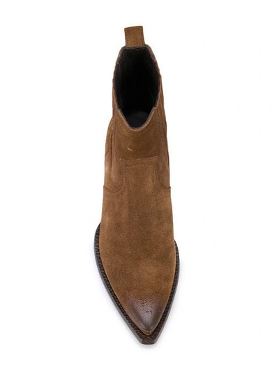 Shop Saint Laurent Lukas Boots In Brown