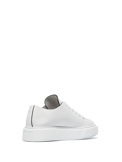 Shop Prada 45mm Platform Sneakers In F0009  Bianco