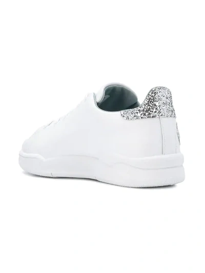 Shop Chiara Ferragni Star Lace-up Sneakers In White