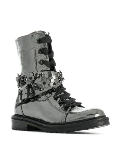 Shop Kennel & Schmenger Ankle Lace-up Boots In Metallic