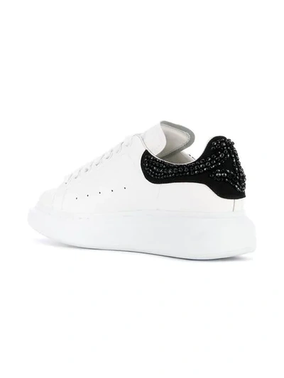 Shop Alexander Mcqueen Embellished Lace Up Sneakers In White