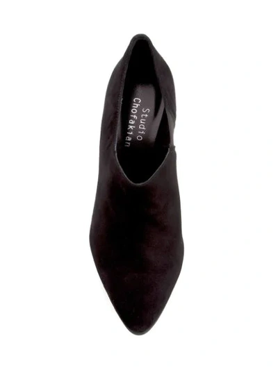 Studio Chofakian Wedge Ankle Boots In Black