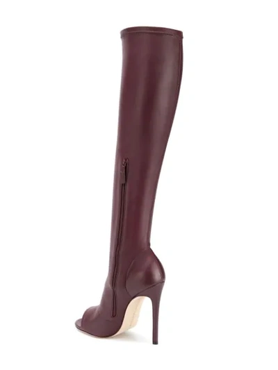 Shop Victoria Beckham Opaz Thigh High Boots In Burgundy