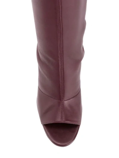 Shop Victoria Beckham Opaz Thigh High Boots In Burgundy