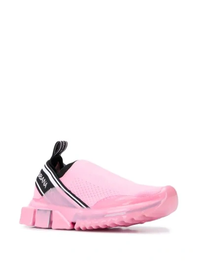 Shop Dolce & Gabbana Logo Sock Sneakers In Pink