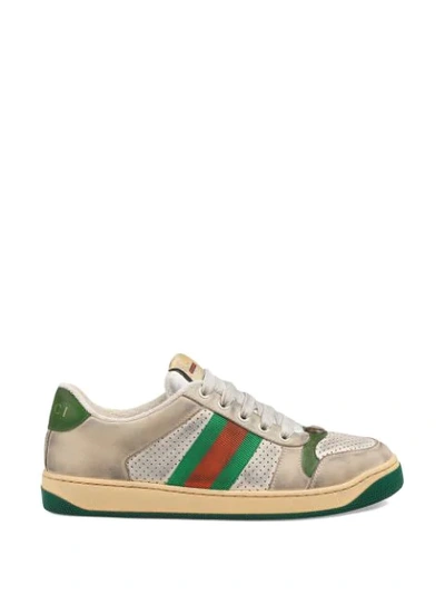 Shop Gucci Screener Sneaker With Cherries In White