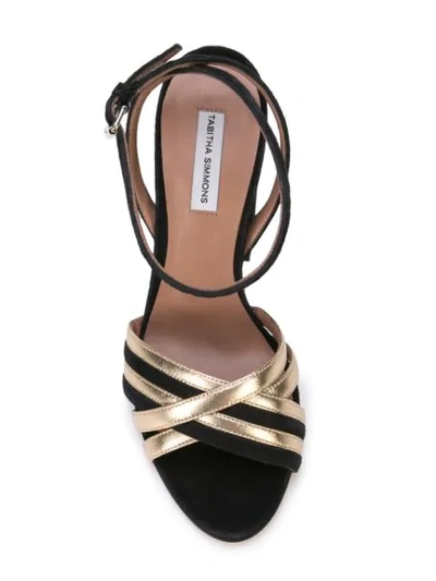 Shop Tabitha Simmons Toni Sandals In Black ,gold