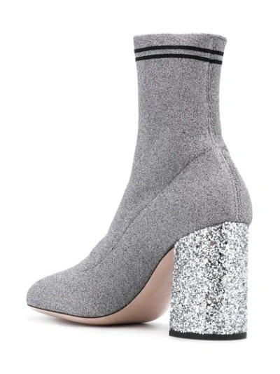 glitter heel lurex sock boots