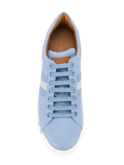 Shop Bally Micro Perforated Sneakers In Blue