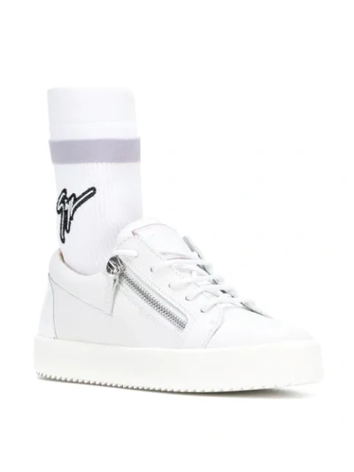 Shop Giuseppe Zanotti Logo Patch Sneakers In White