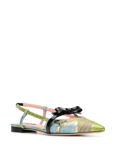 Shop Rochas Flat Sling Back Sandals In Neutrals