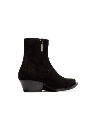 Saint Laurent Lukas 40mm Cowboy Ankle Boots In Black