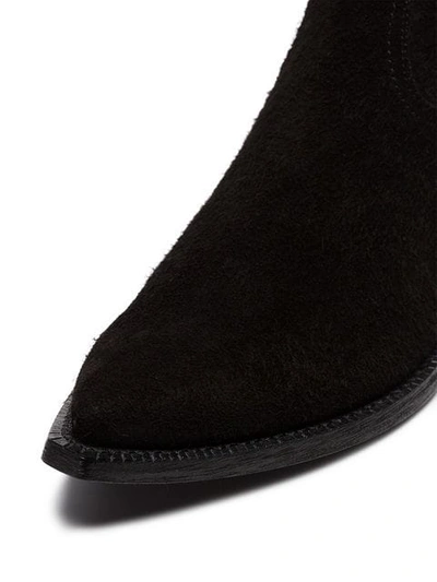 Saint Laurent Lukas 40mm Cowboy Ankle Boots In Black