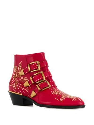 Shop Chloé Susanna Ankle Boots In Red