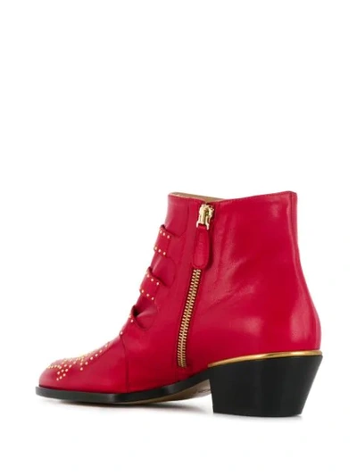 CHLOÉ SUSANNA ANKLE BOOTS - 红色