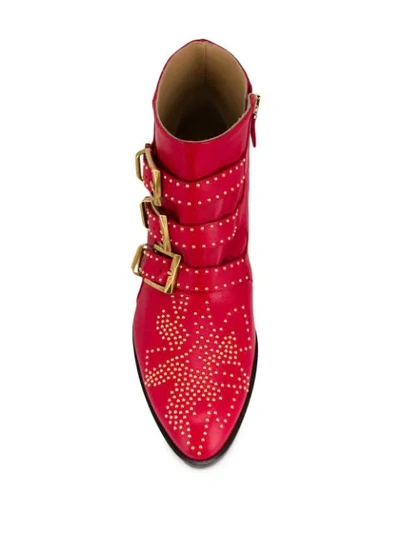 Shop Chloé Susanna Ankle Boots In Red