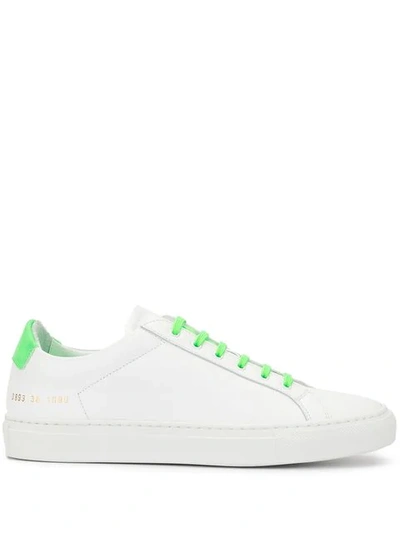 Shop Common Projects White And Green Sneakers