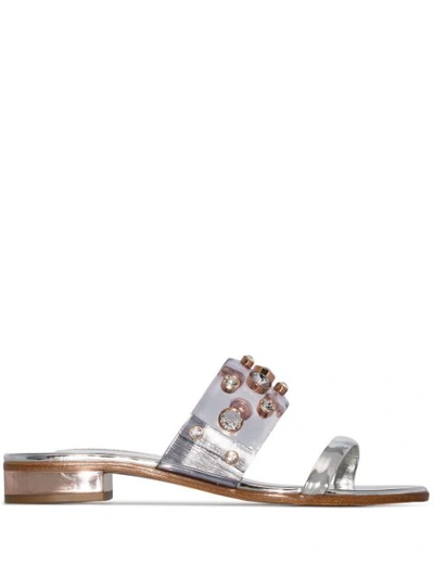 Shop Sophia Webster Dina Gem-embellished Sandals In Metallic