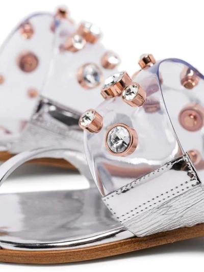 Shop Sophia Webster Dina Gem-embellished Sandals In Metallic