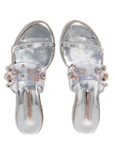 Shop Sophia Webster Dina Gem-embellished Sandals In Metallic