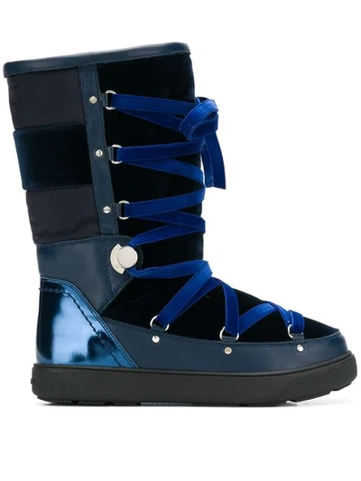 Shop Moncler Winter Trecking Boots In Blue